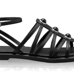 Women Leather Sandals 8365 Vitello Black