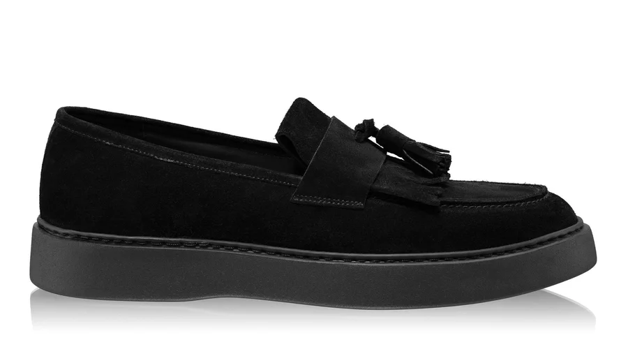 Men Genuine Leather Loafers 7685 Crosta Black