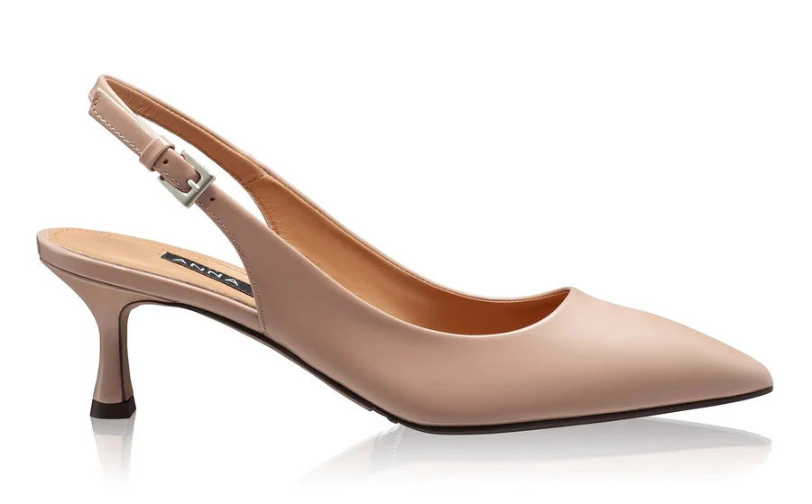 Kitten heel Slingback Pumps 7552 Lac Nude