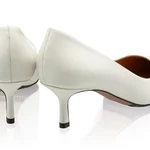 Kitten-heel Leather Pumps 8087 Vitello Panna