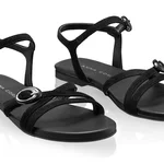 Women's Leather Sandals 8383 Black Suede