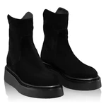 Women Suede Leather Boots 7936 Camoscio Black