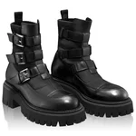 Women Leather Boots 6406 Vitello+Stretch Black