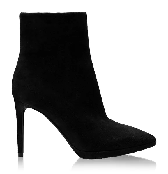 High-heel leather ankle boots 4330 Camoscio Black