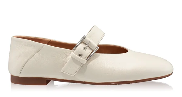 Women Leather Ballerina Flats 7824 Nappa Panna