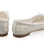 Women's Ballerinas 8401 Vitello+Intreccio White