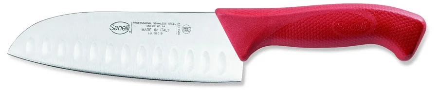 Sanelli Coltello Santoku Olivato Rosso Cm.16