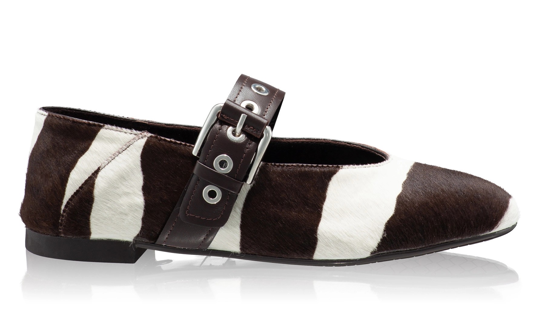 Ballerina Flats 8173 Cavallino Zebra White+Brown