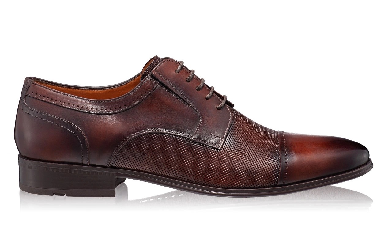 Elegant Men Shoes 6858 Vitello Foro Brown