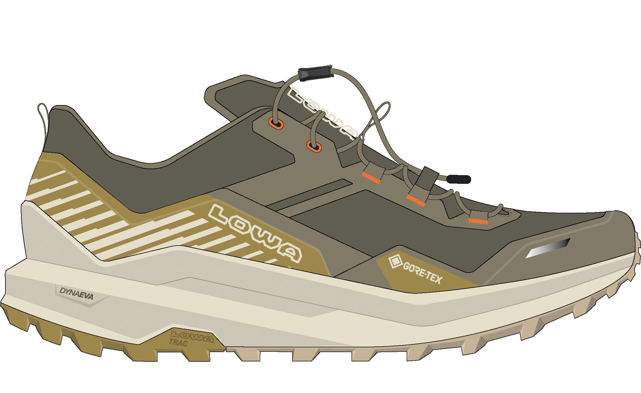 FLOWTERRA GTX - OLIVE/AMBER GREEN