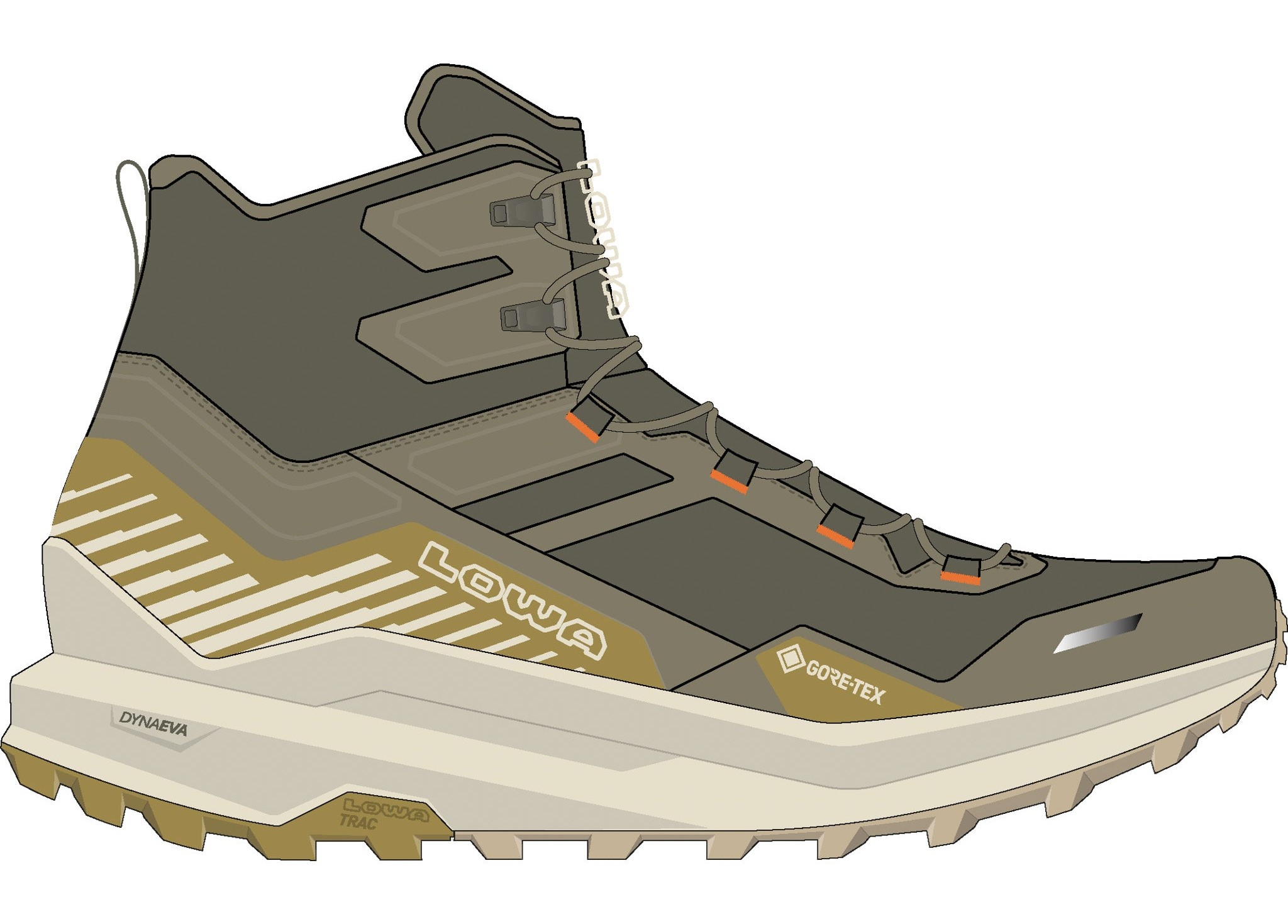 FLOWTERRA GTX QC - OLIVE/AMBER GREEN