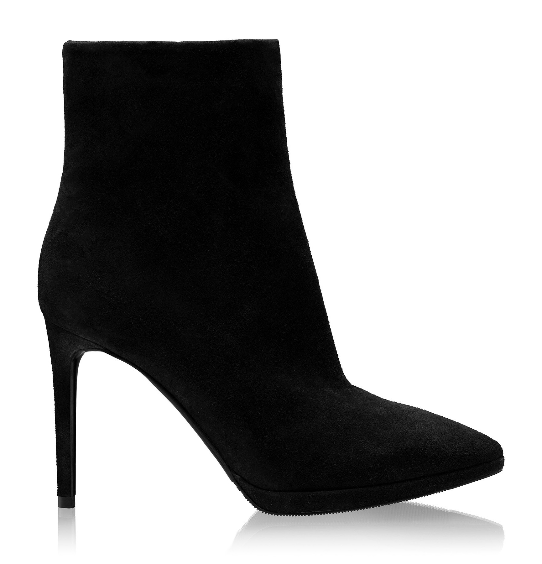 High-heel leather ankle boots 4330 Camoscio Black