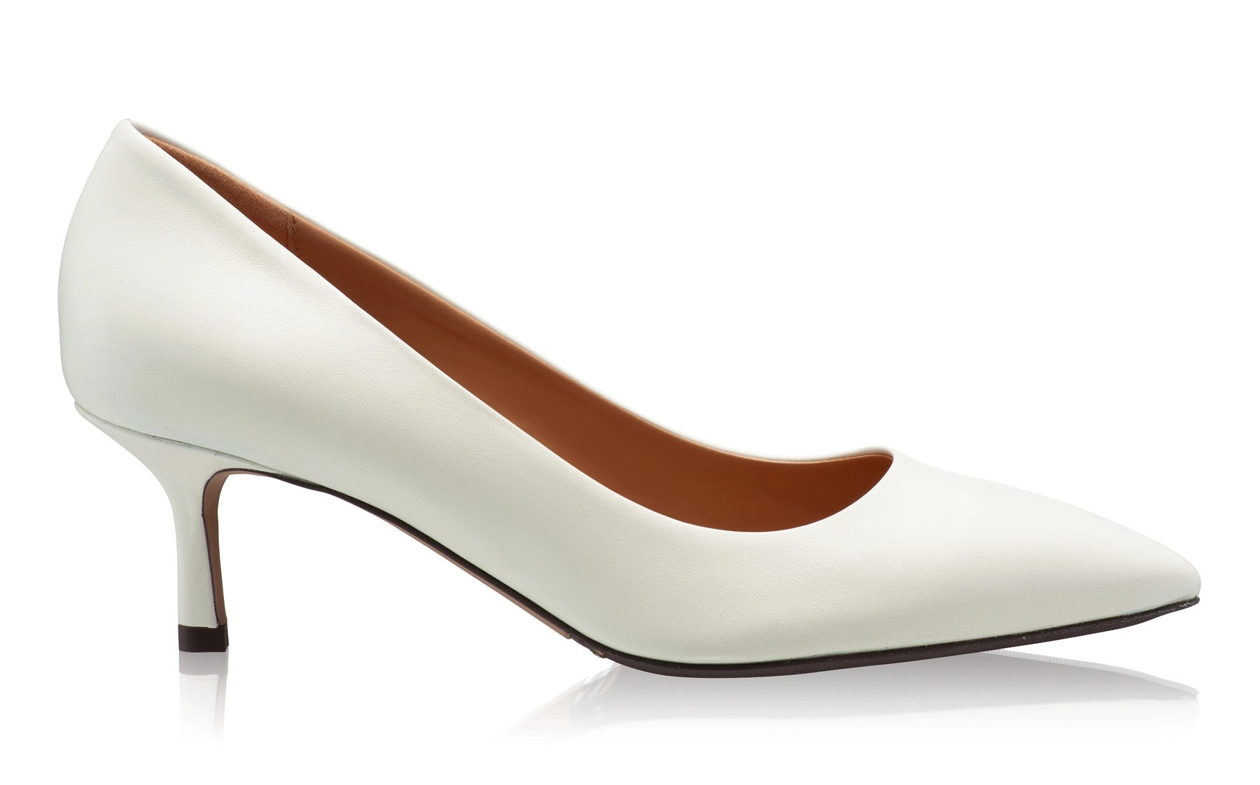 Kitten-heel Leather Pumps 8087 Vitello Panna