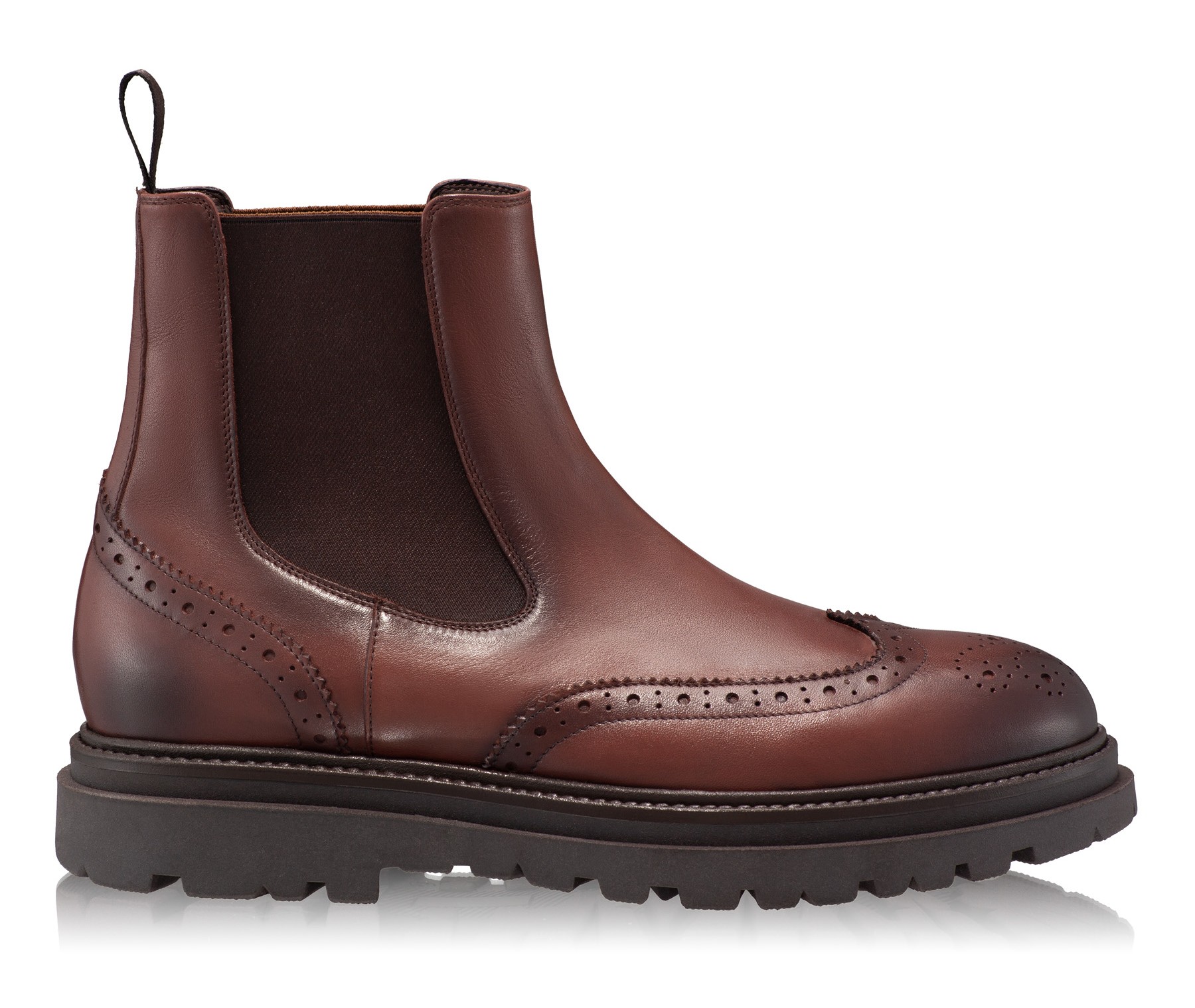 Men Leather Casual Boots 7320 Vitello Brown