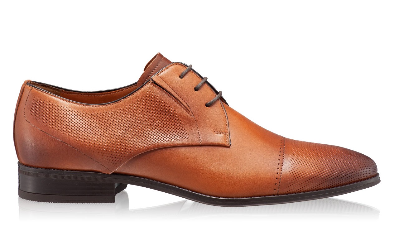 Men Natural Leather Shoes 6856 Vitello Foro Cuoio