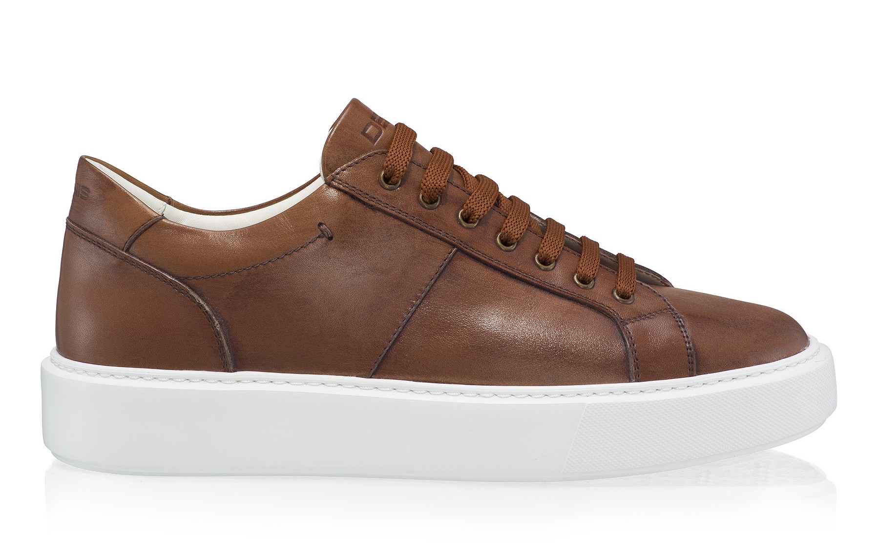 Men genuine leather sports shoes 6897 Vitello Brown