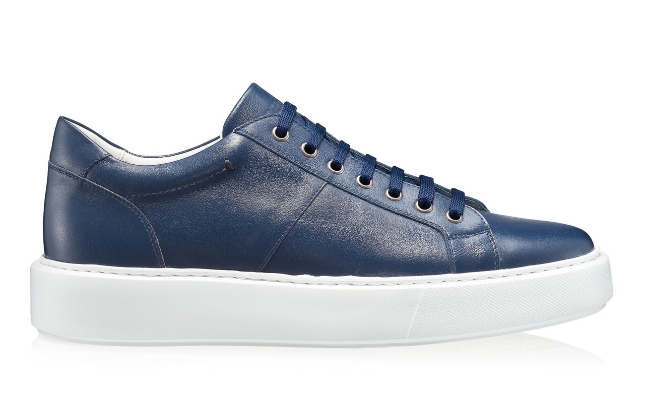Men genuine leather sports shoes 6897 Vitello Blue