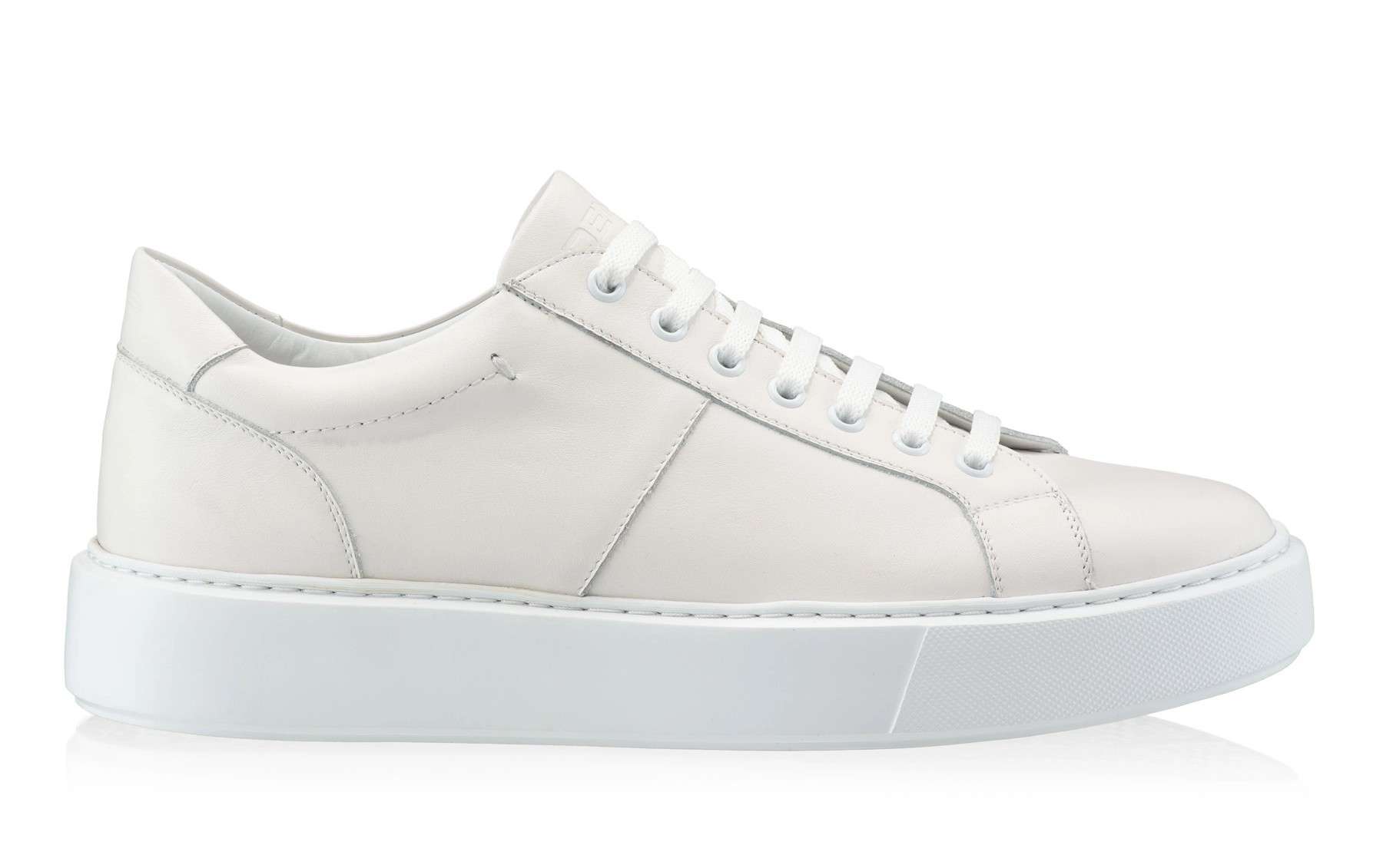 Men genuine leather sports shoes 6897 Vitello White