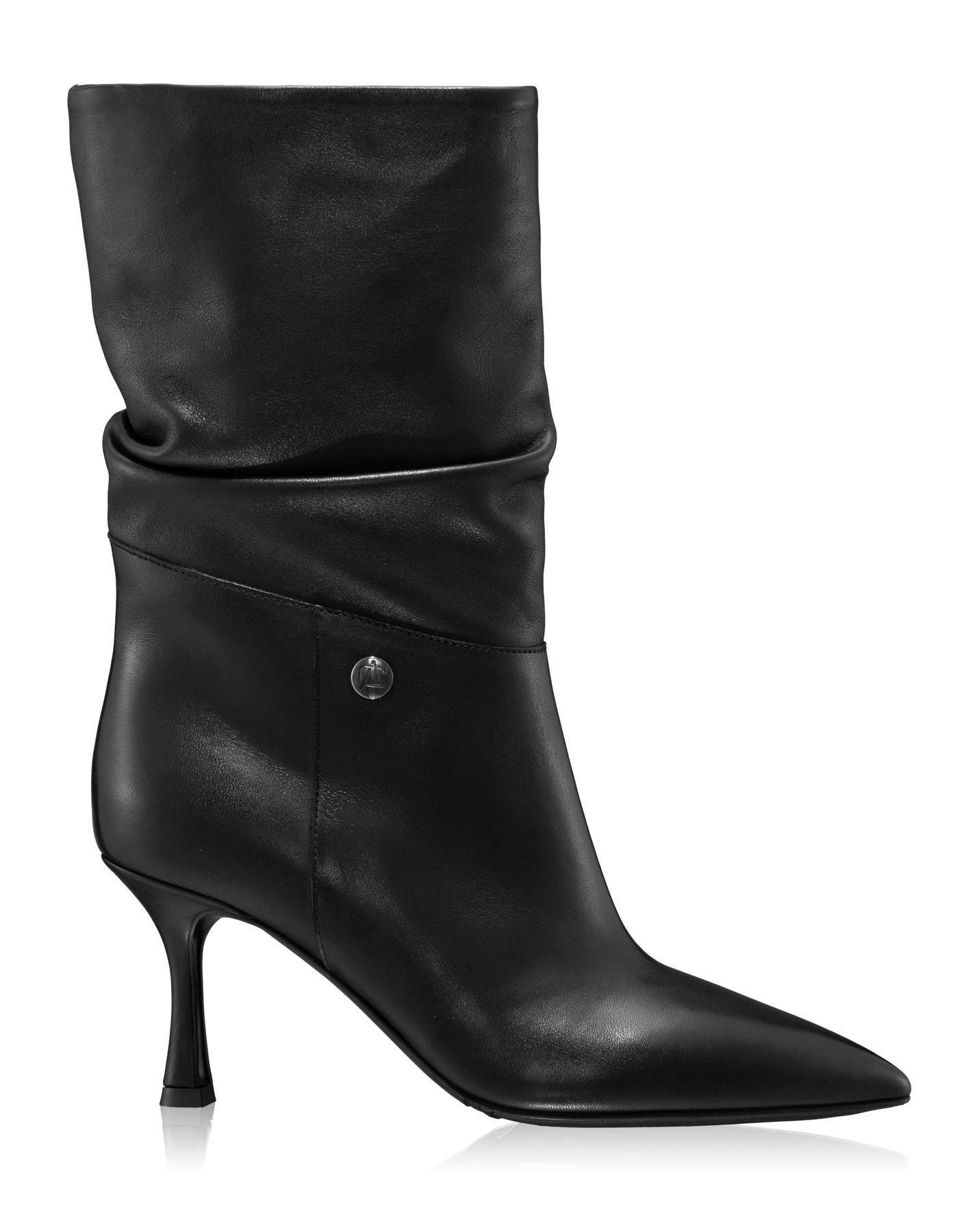 Mid-heel Leather Boots 6476 Vitello Black