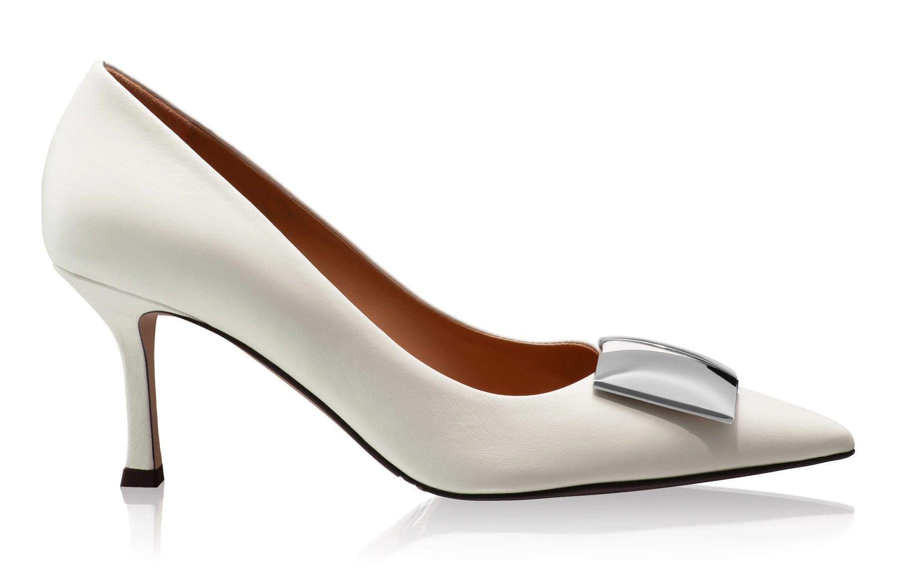 Mid-heel Leather Pumps 6149 Vitello Panna
