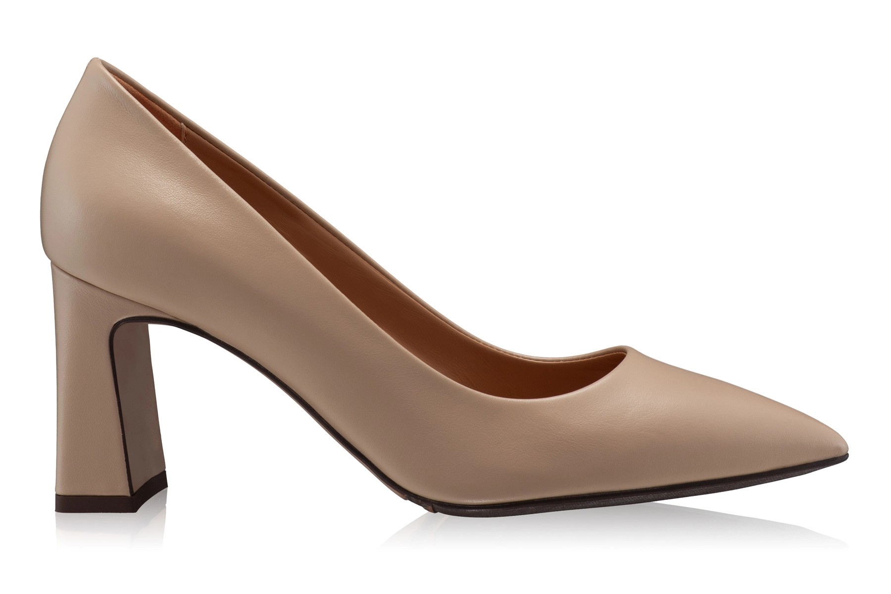 Mid-heel Pointed Toe Pumps 6146 Vitello Beige