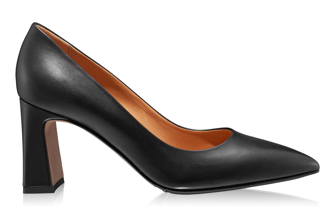 Mid-heel Pointed Toe Pumps 6146 Vitello Black