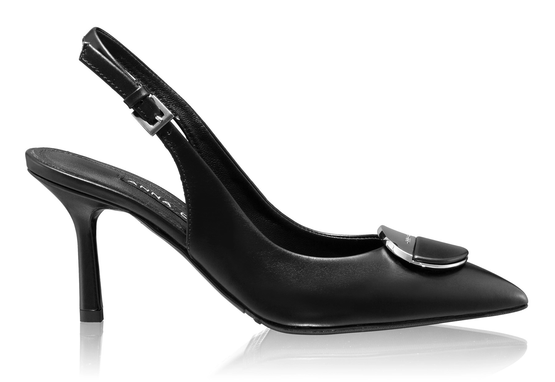 Mid-heel Slingback Pumps 8062 Vitello Black