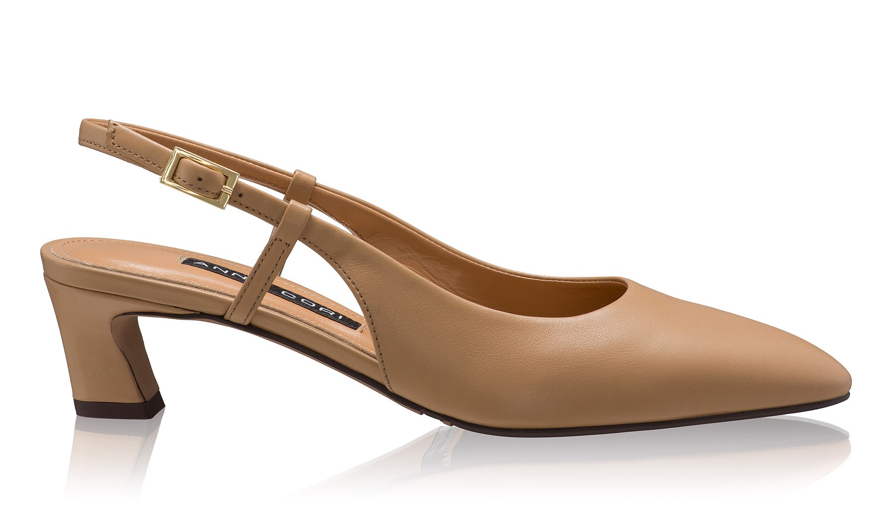 Mid-heel Slingback Pumps 8400 Vitello Cappuccino