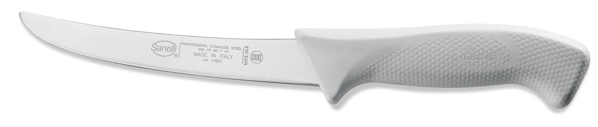 Sanelli Coltello Disosso Curvo Cm.16 Bianco