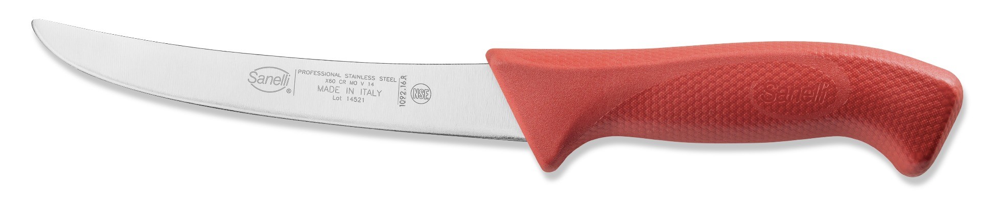 Sanelli Coltello Disosso Curvo Cm.16 Rosso
