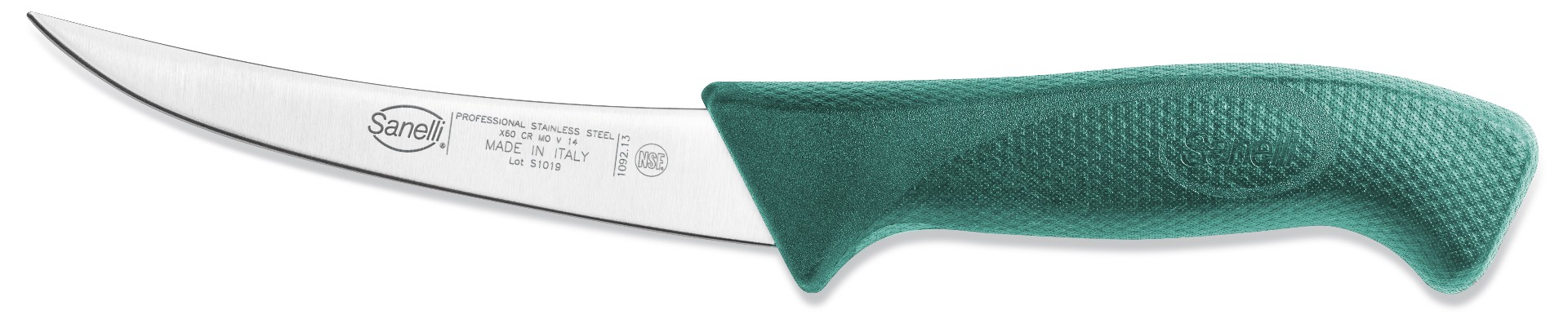 Sanelli Coltello Disosso Curvo Stretto Cm.13 Verde