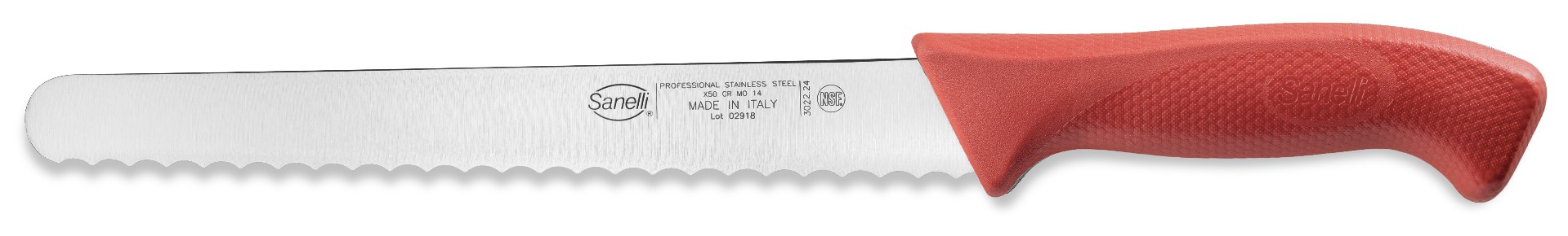 Sanelli Coltello Pane Cm.24 Rosso