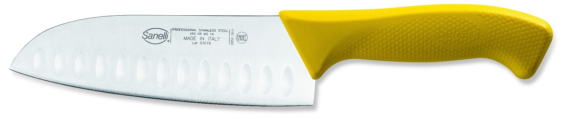 Sanelli Coltello Santoku Olivato Giallo Cm.16