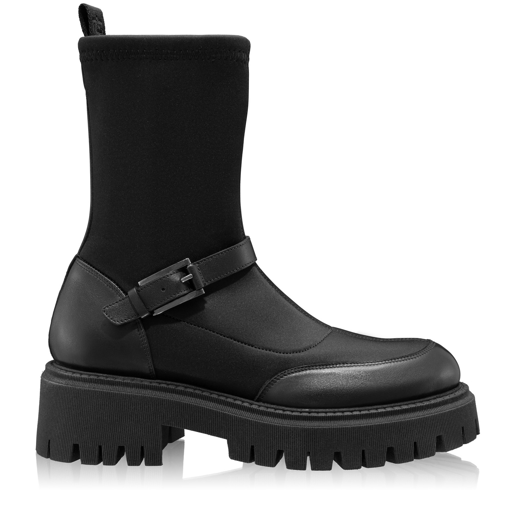 Women Ankle-Boots 7988 Vitello + Stretch Black