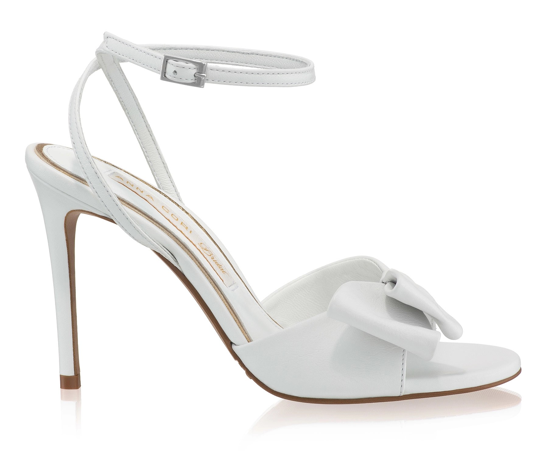 Women Bridal Leather Sandals 8486 Vitello White