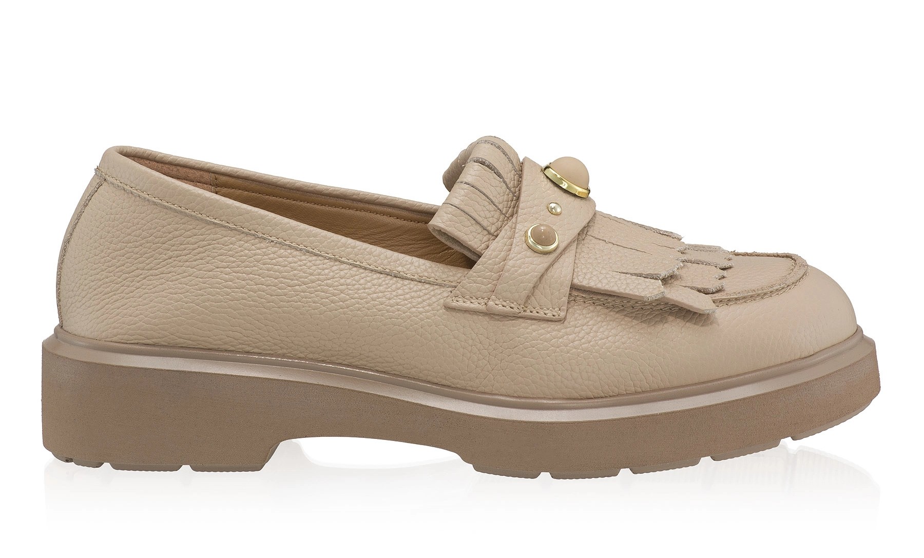 Women Casual Loafers 8542 Bottalato Beige