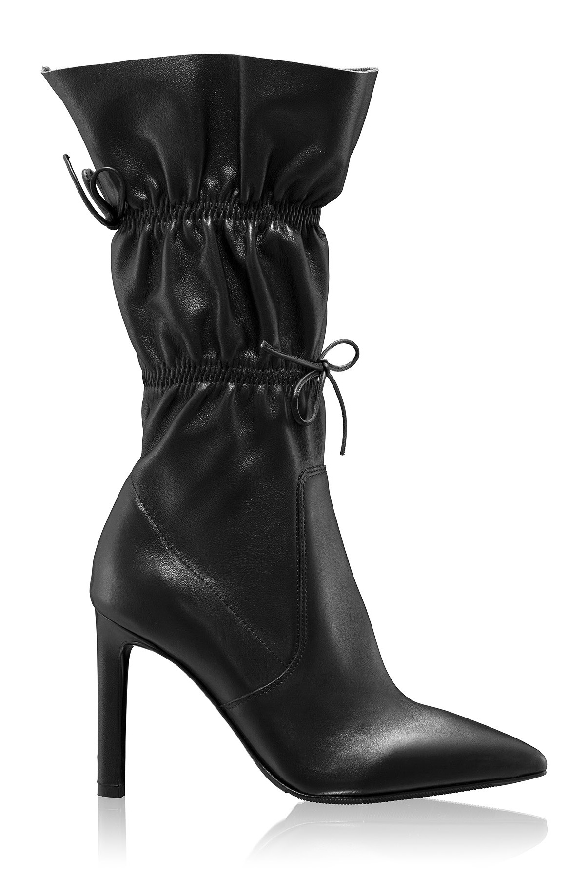 Women High Heel Leather Boots 8245 Vitello Black