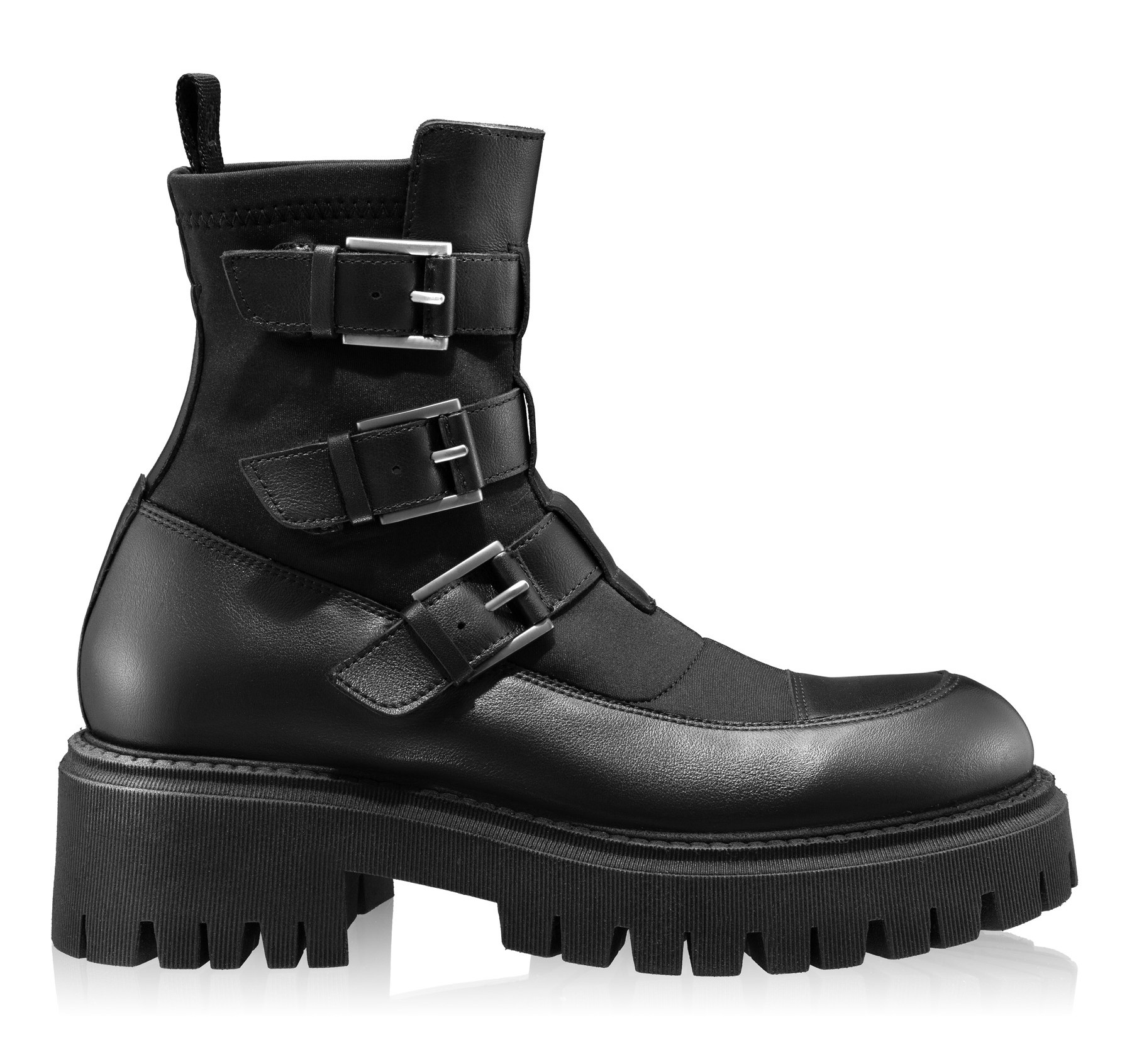 Women Leather Boots 6406 Vitello+Stretch Black