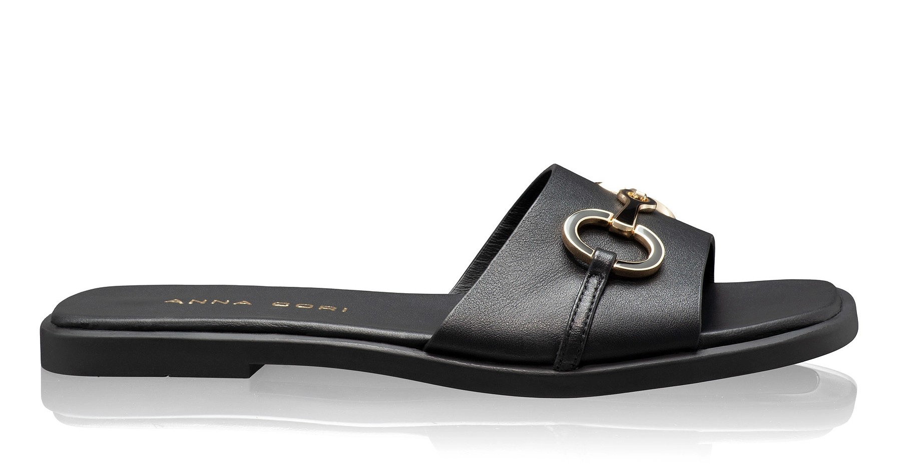 Women Leather Mules 8332 Vitello Black