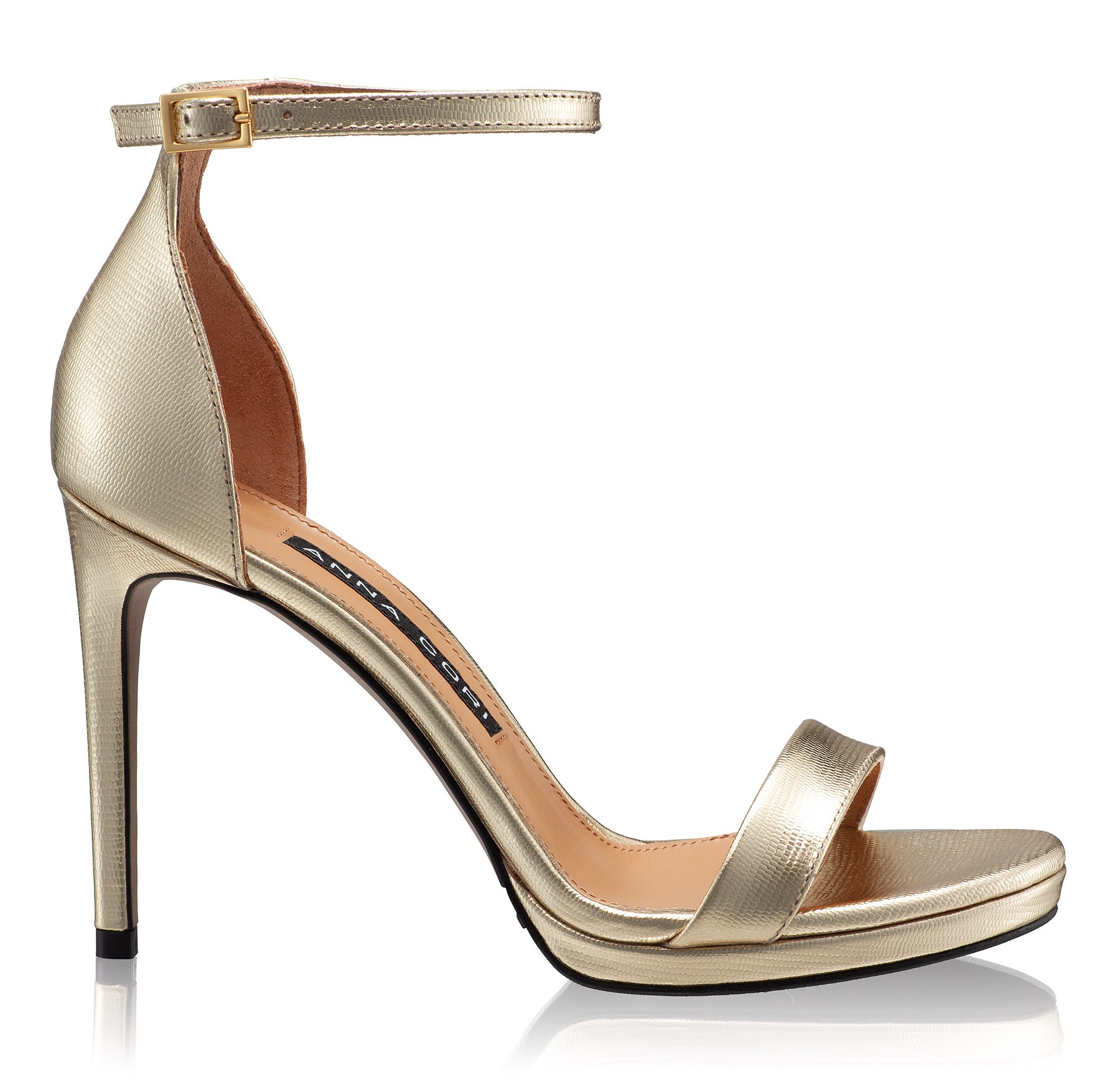 Women Leather Sandals 7817 Laminato Platino