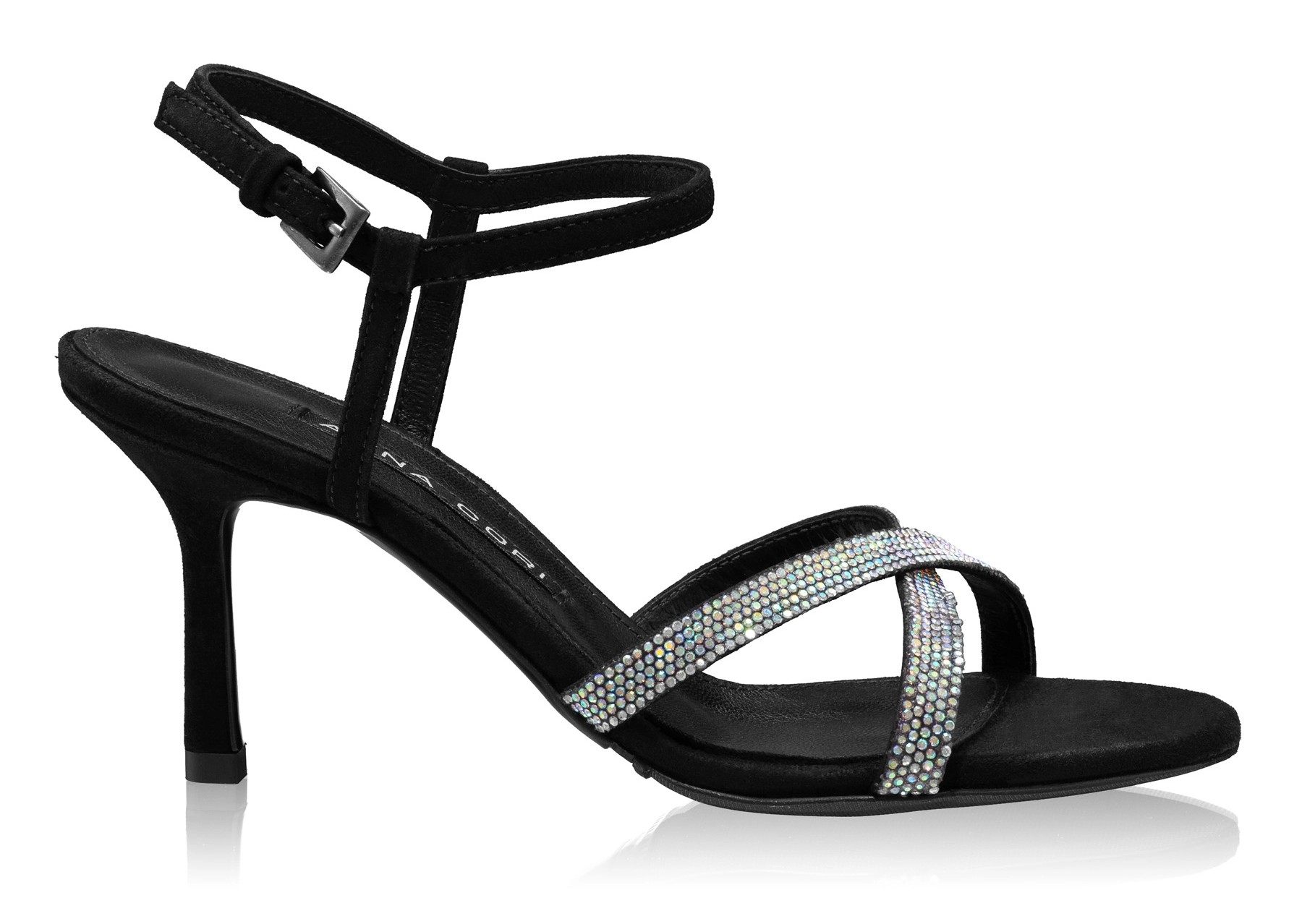 Women Leather Sandals 8030 Camoscio Black