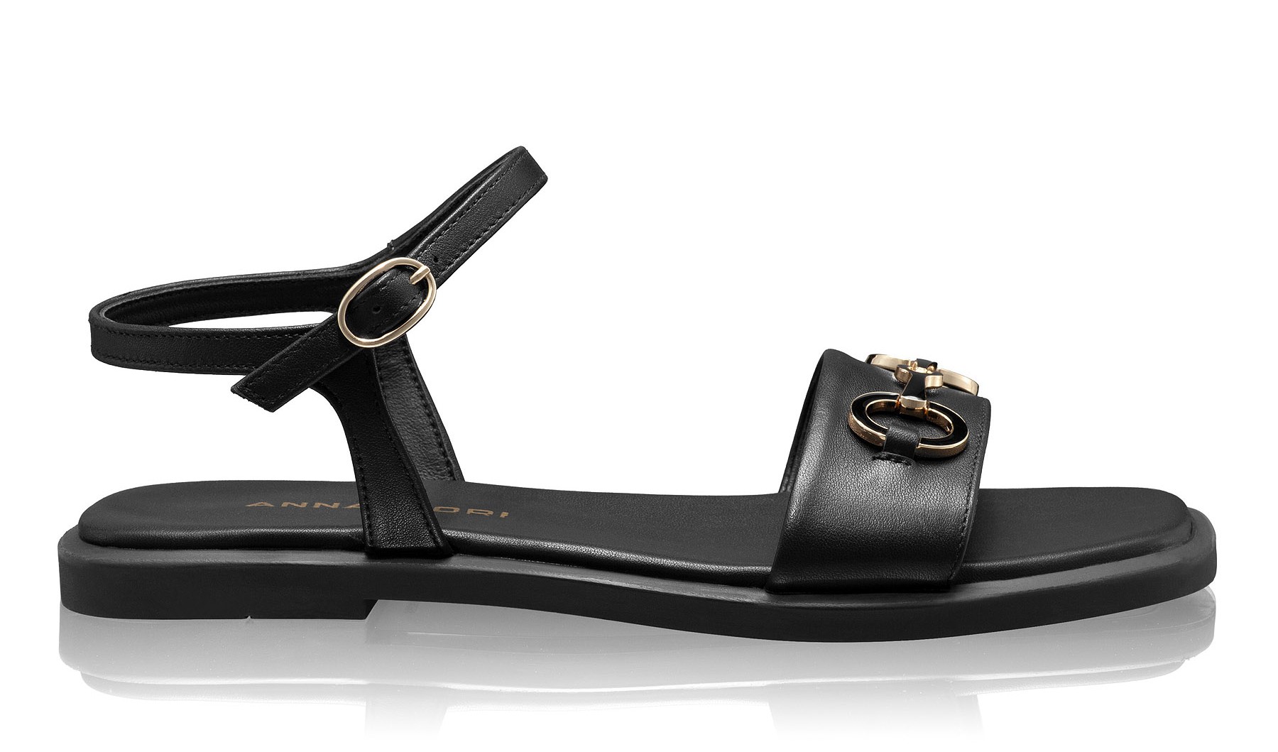 Women Leather Sandals 8454 Vitello Black