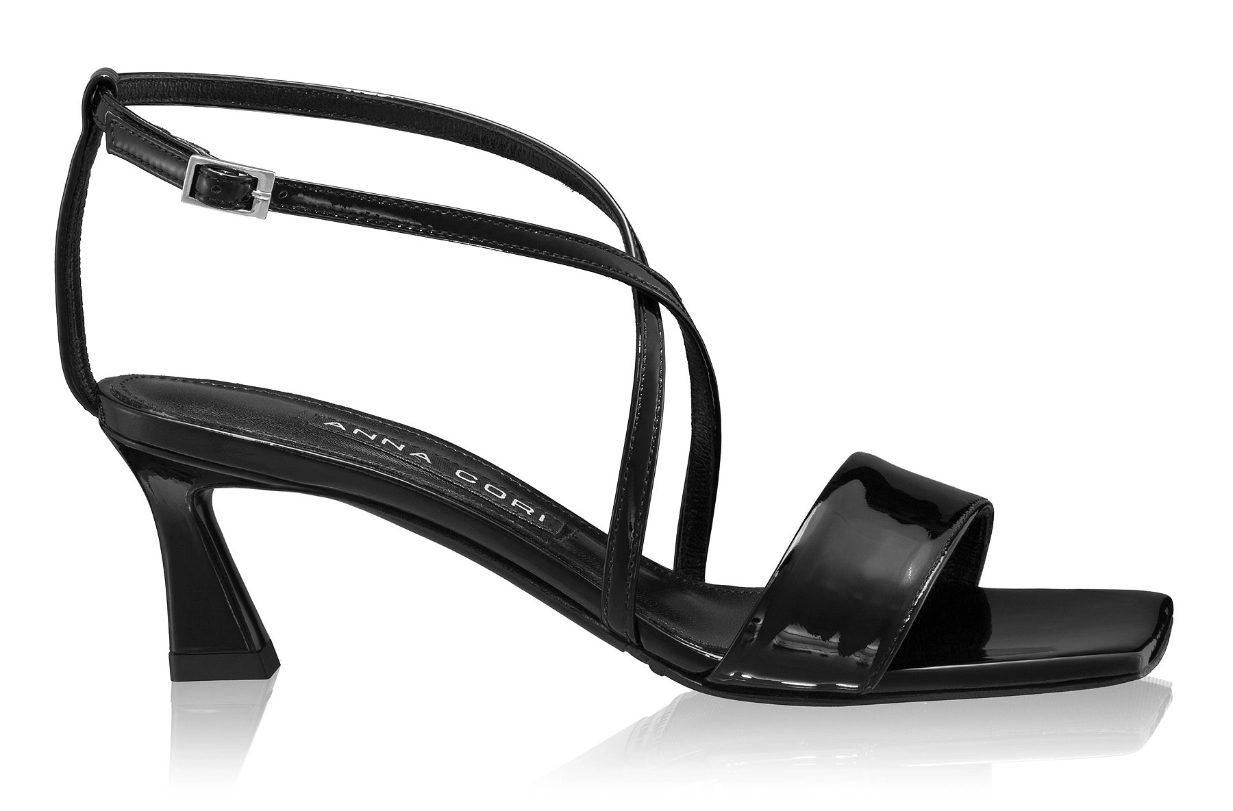Women Leather Sandals 8482 Patent Black