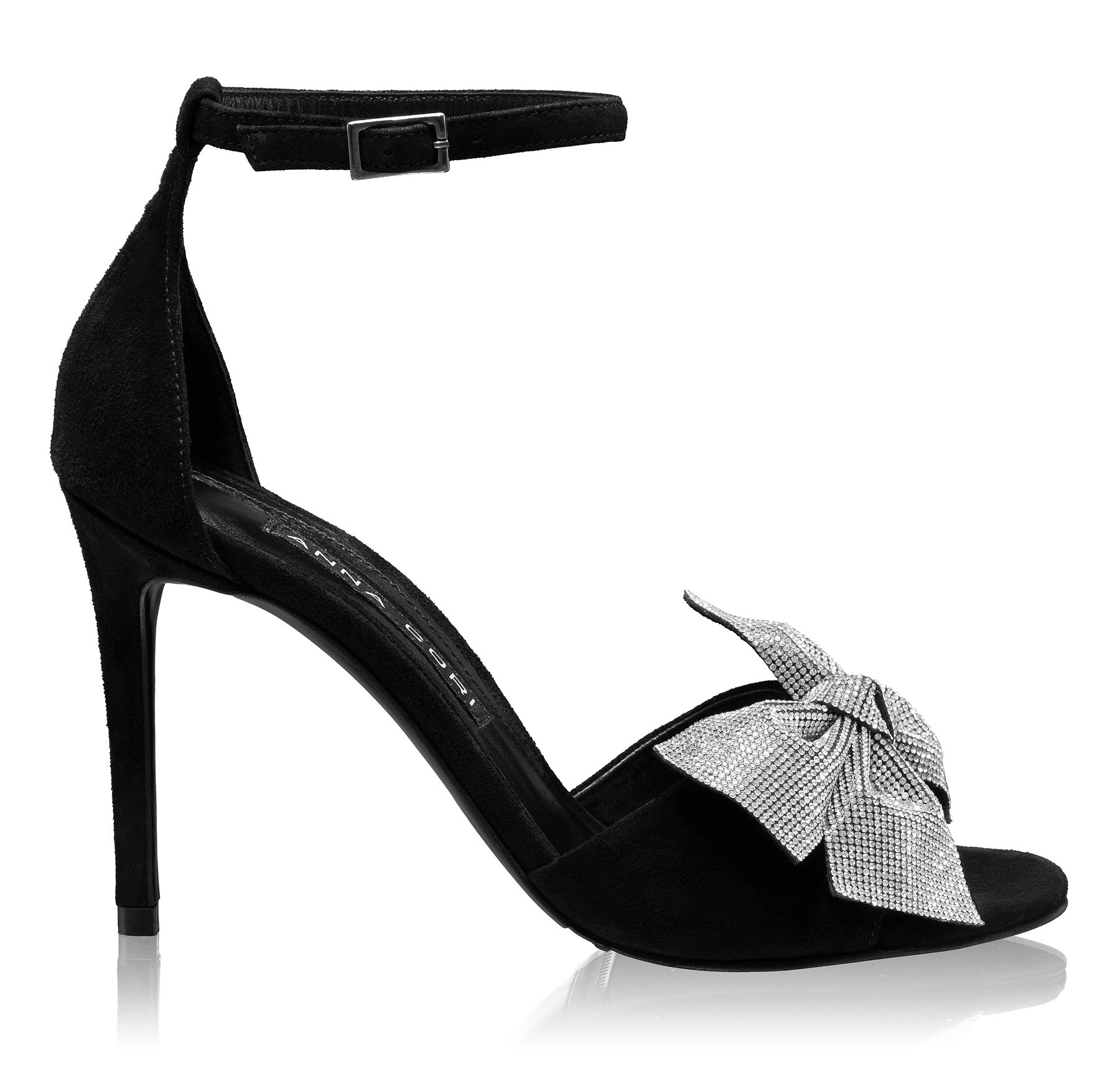 Women Suede High Heel Sandals  8464 Camoscio Black