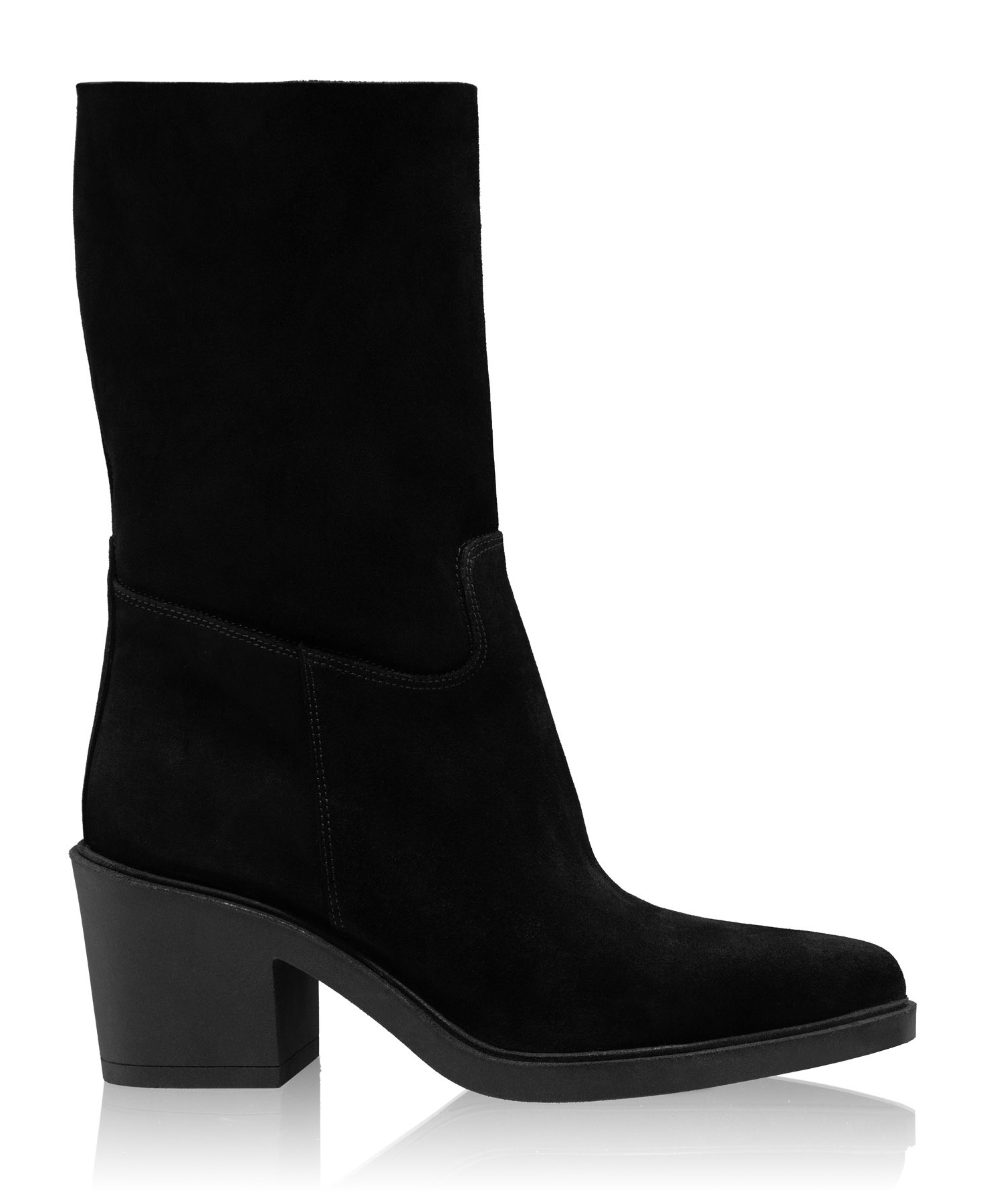 Women Suede Leather Boots 7950 Crosta Black