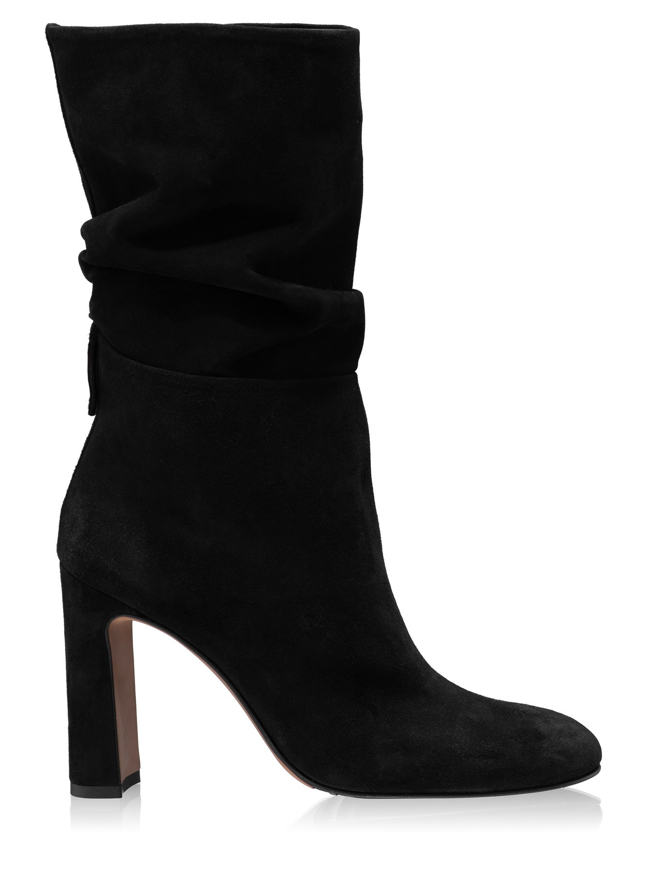 Women Suede Leather High-heel Boots 6399 Camoscio Black