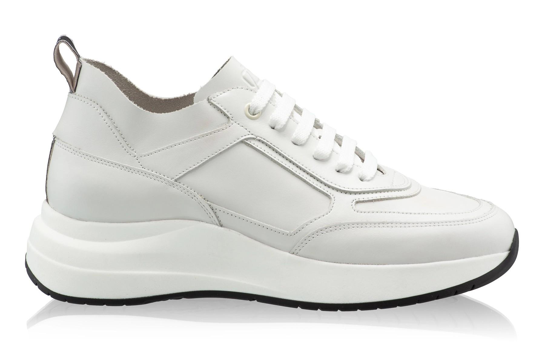 Women leather sport shoes 8072 Vitello Panna