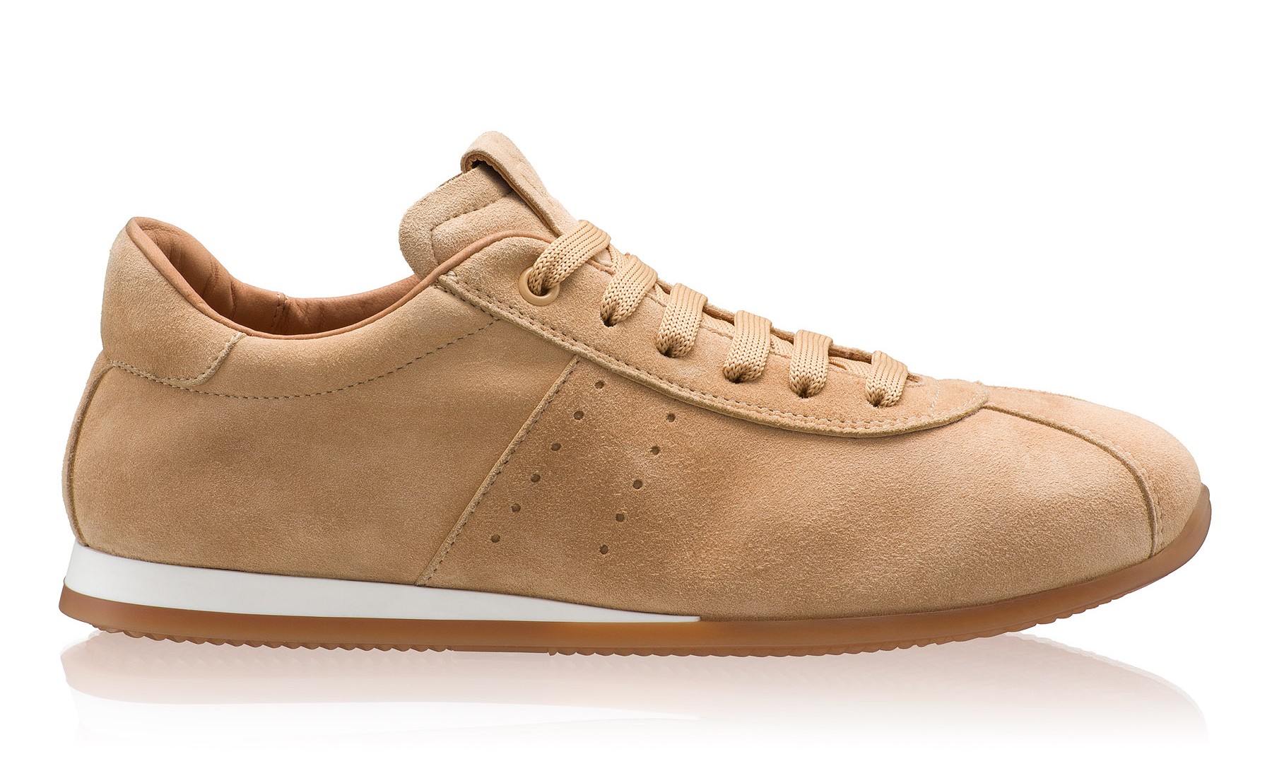 Women leather sport shoes 8327 Camoscio Beige