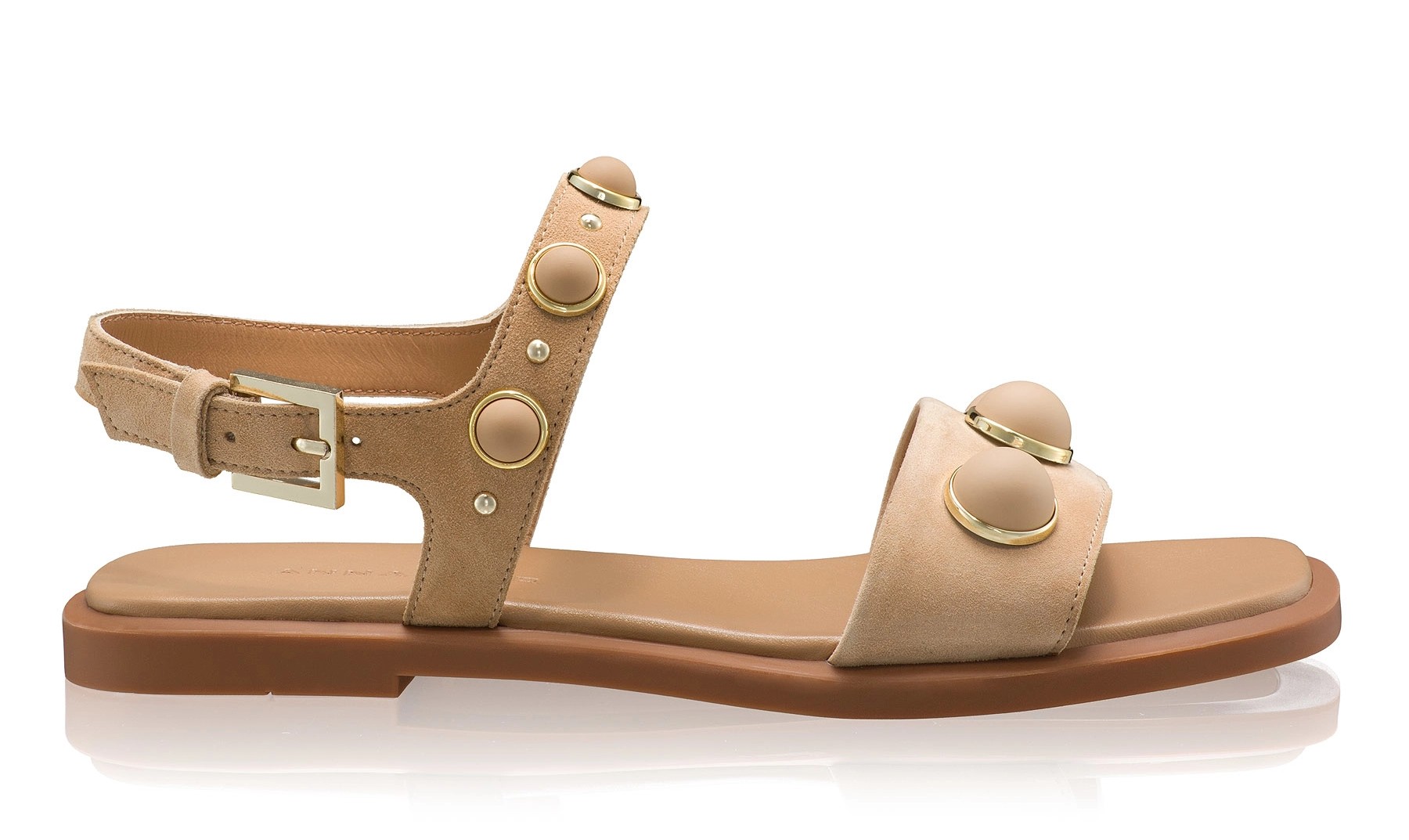 Women's Leather Sandals 8308 Beige Suede
