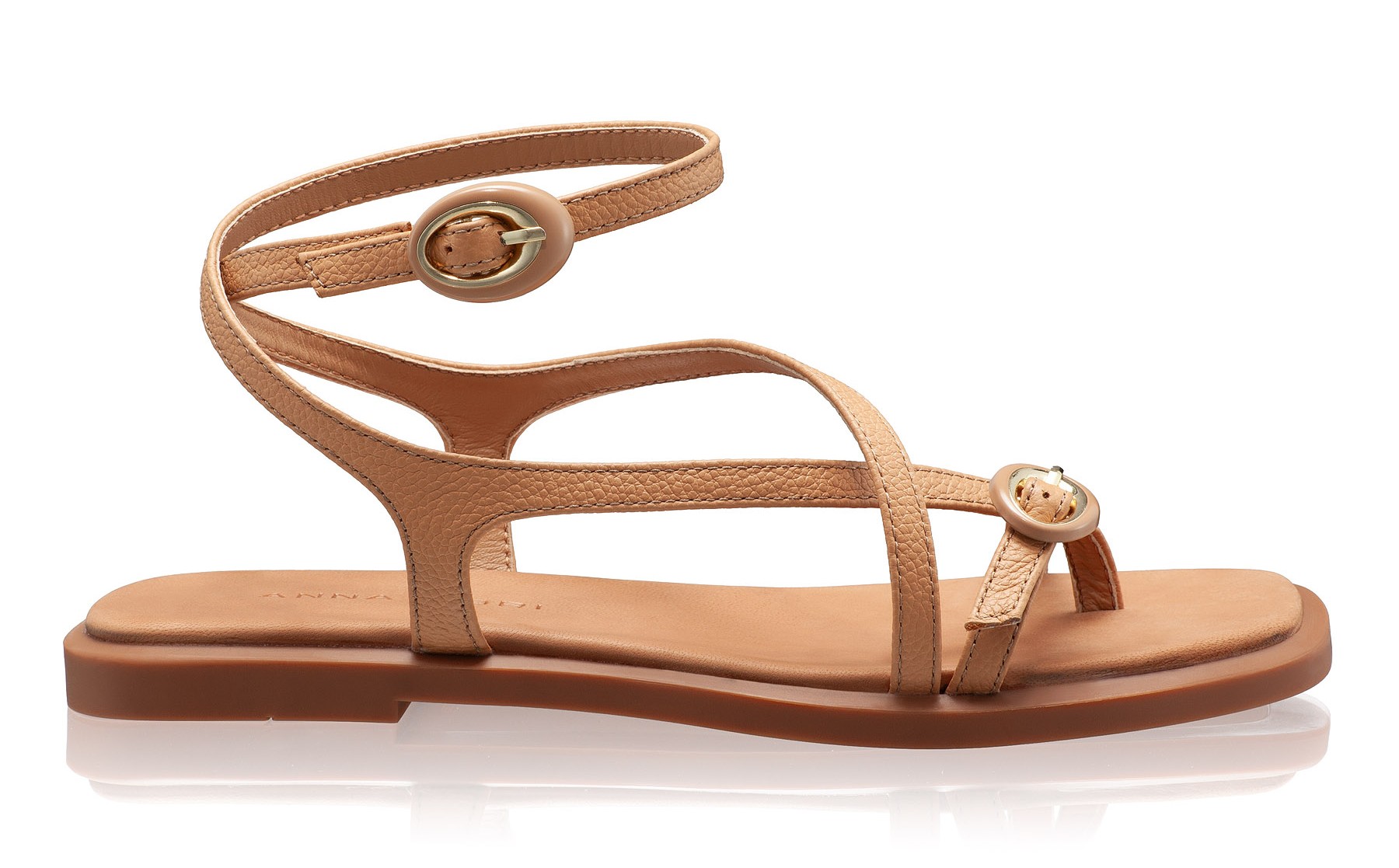 Women's leather sandals 8379 Bottalato Cappuccino